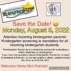 Picture of the flyer for kindergarten round-up.