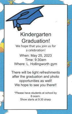 Picture of kindergarten graduation invitation.