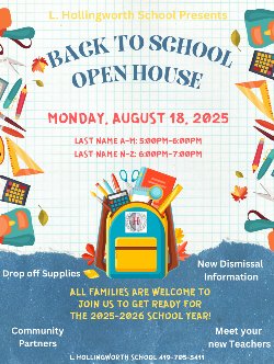 Picture of the LHS Open House flyer.
