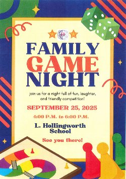 Picture of Family Game Night Flyer.