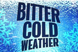 Picture of bitter cold weather sign. 