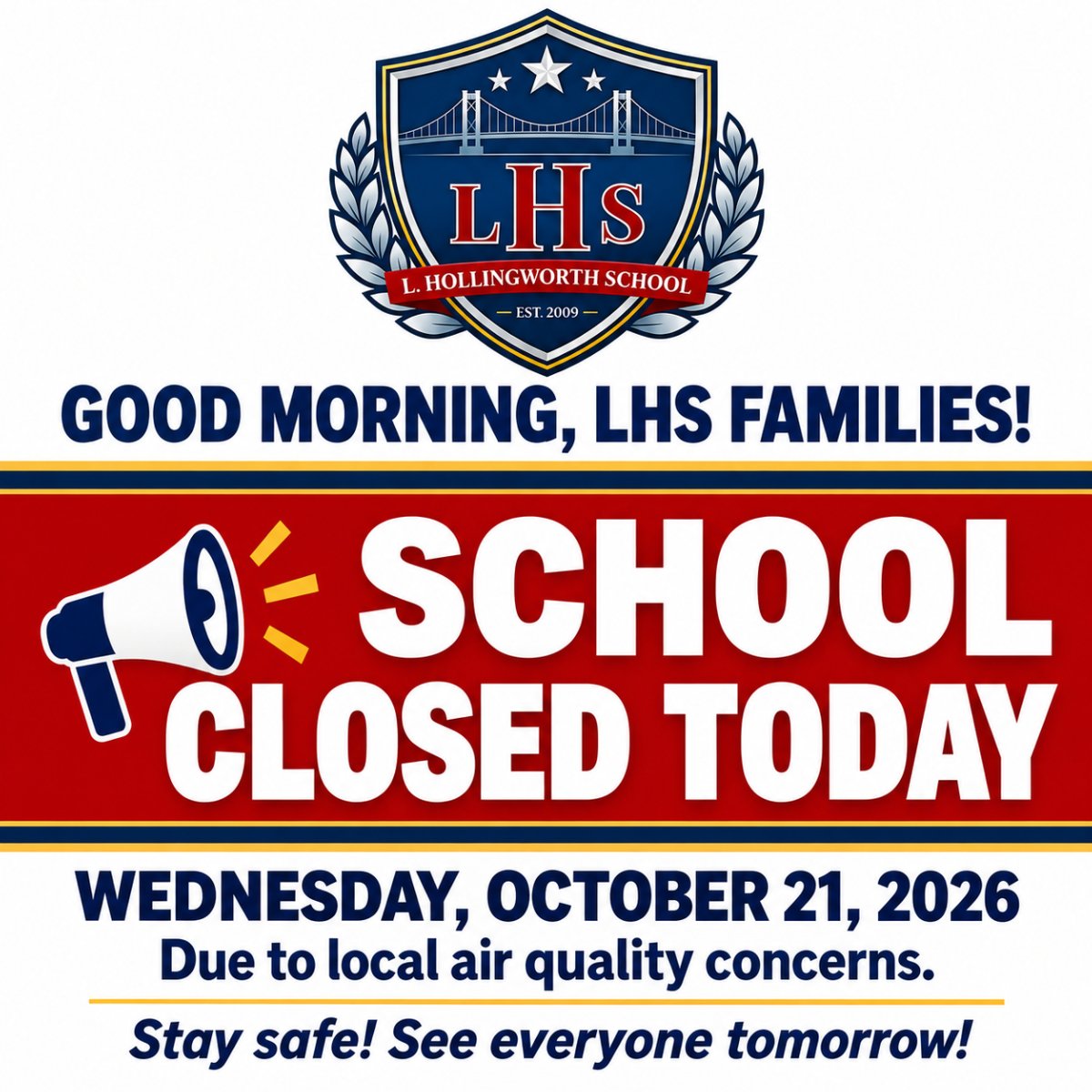 School closed flyer.