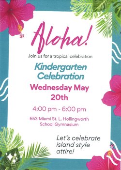 Picture of the kindergarten celebration graduation flyer.